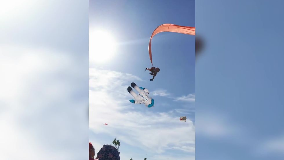 Child lifted metres into the air by rogue kite in Taiwan