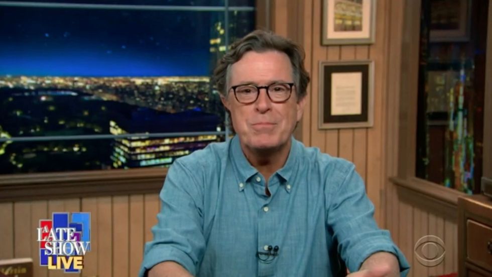 Stephen Colbert makes Melania Trump’s RNC dress a green screen
