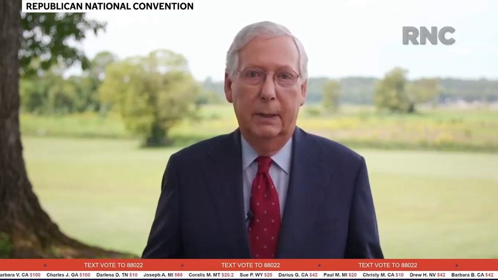 Mitch McConnell warns of Democrats' war on hamburgers in plug for 'my friend' Donald Trump