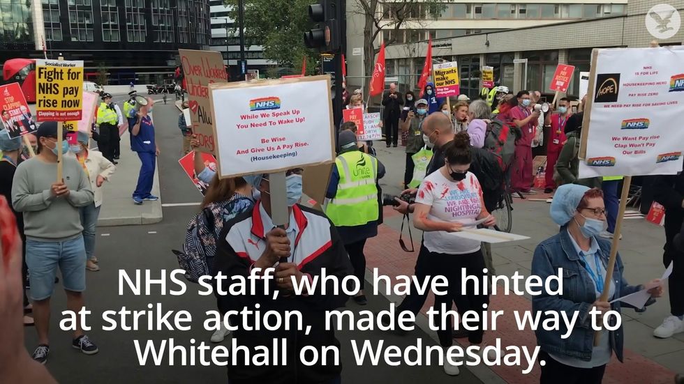 NHS workers hit out at ‘hypocrite’ Boris Johnson during pay rise rally