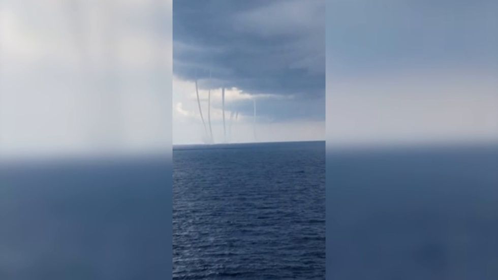 Six waterspouts seen over Gulf of Mexico in mesmerising footage