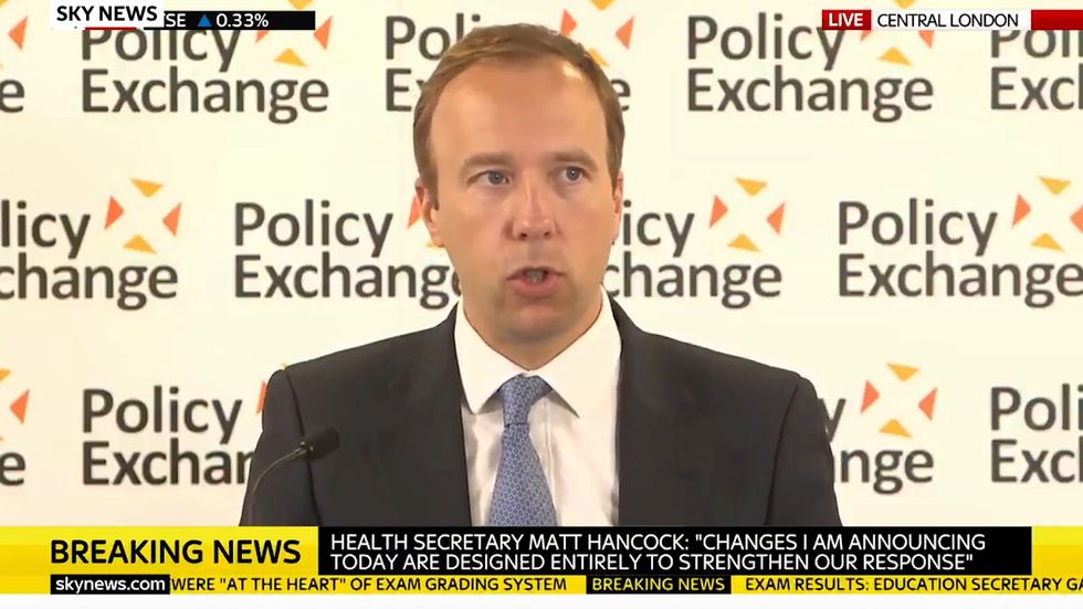 Matt Hancock announces launch of the National Institute for Health Protection