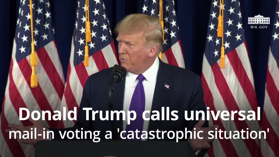 Trump calls universal mail-in voting a 'catastrophic situation'