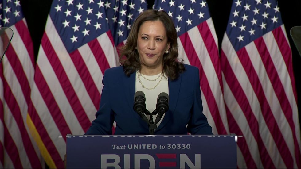 Kamala Harris makes first appearance with Joe Biden since being named his running mate