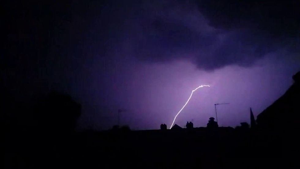 Lightning strikes Scotland and northern England during dramatic thunderstorm