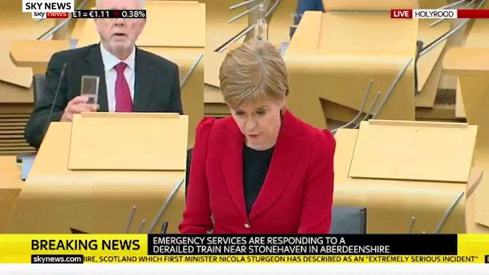 Nicola Sturgeon says there are early reports of serious injuries after a ScotRail passenger train derailed