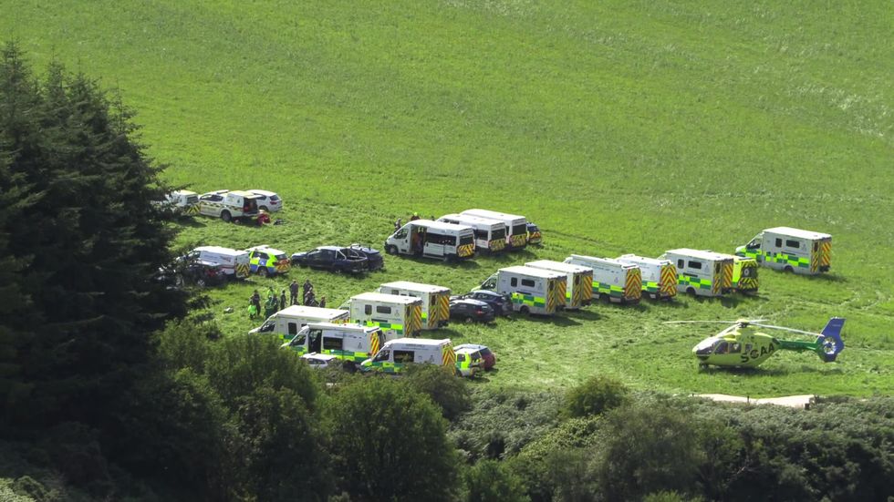 Scotland train derailment: Emergency services on the scene