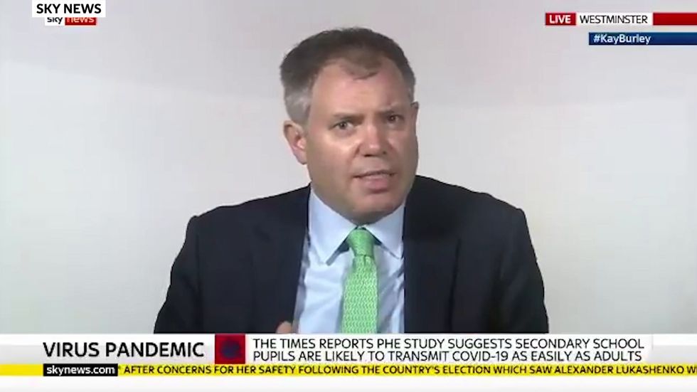 Health Minister Edward Argar says the govt is 'confident' children and young people are much less at risk from coronavirus and passing it on