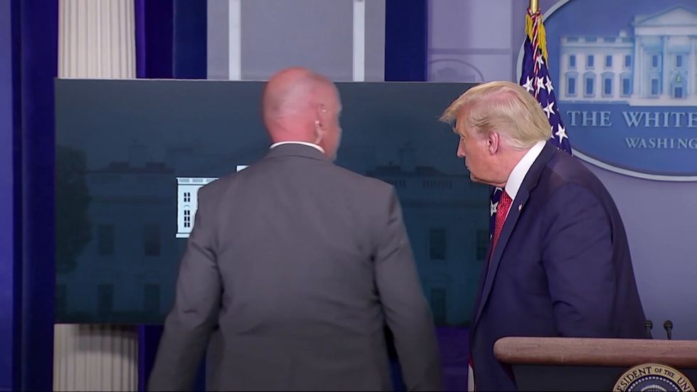 Trump leaves briefing due to shooting near White House