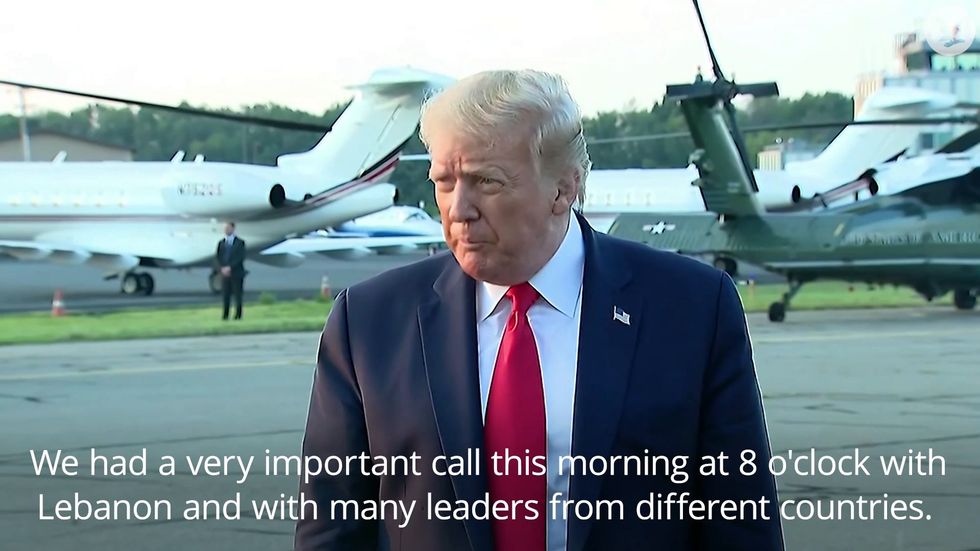 Trump pledges aid to Lebanon following Beirut explosions