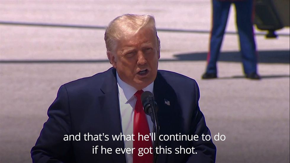 Donald Trump claims Joe Biden is 'against God' and 'against guns'
