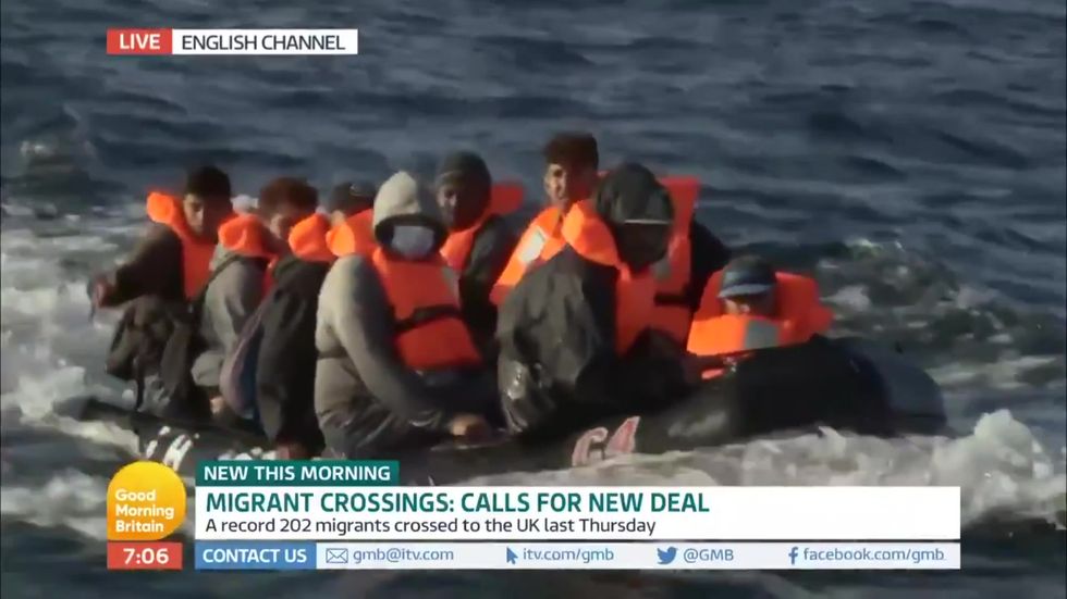 Good Morning Britain captures migrants travelling across Channel