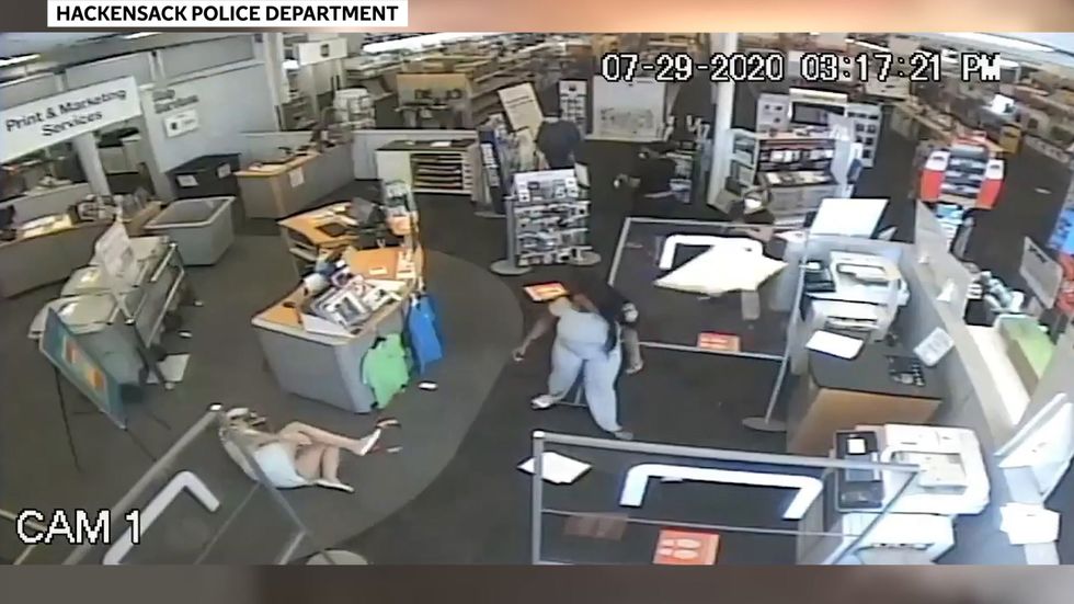 Woman arrested for beating disabled shopper who asked her to put on a mask in a crowded Staples store