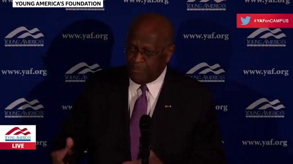 Herman Cain gives inspiring speech to students in 2017