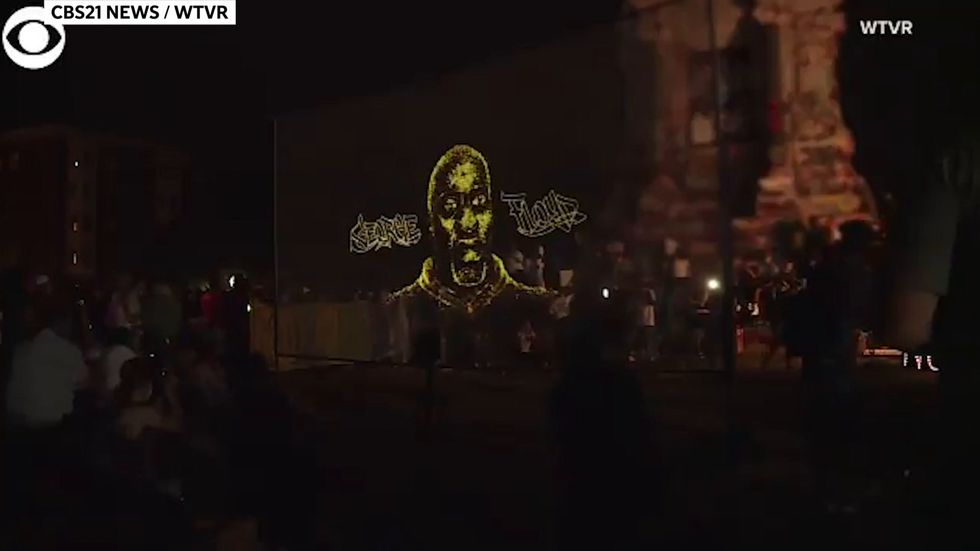 George Floyd hologram lights up in Minneapolis