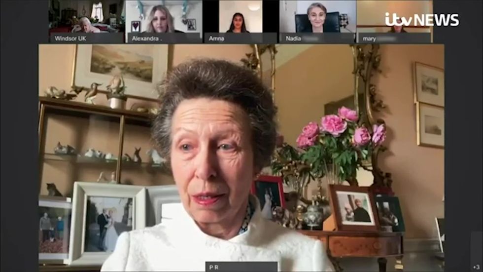 Behind-the-scenes moment Princess Anne teaches the Queen how to use Zoom during first public video call