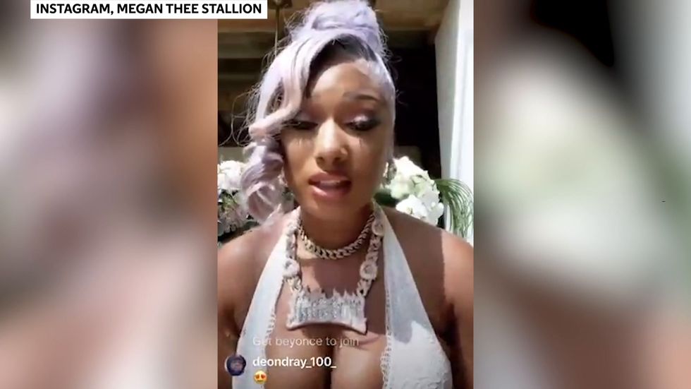 Megan Thee Stallion holds back tears as she talks about shooting