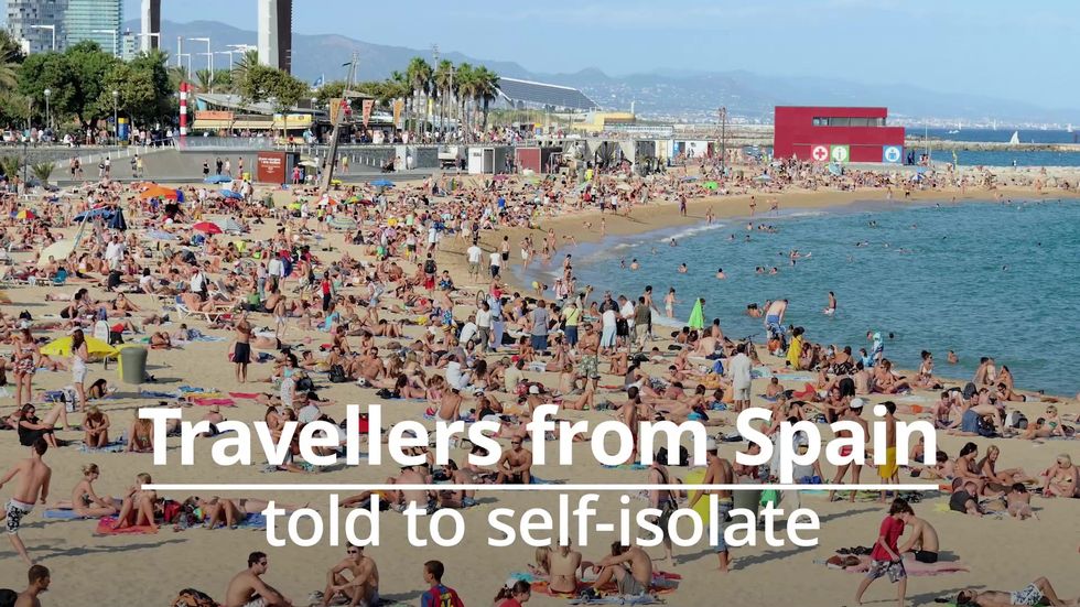 Holidaymakers told to self-isolate upon return from Spain