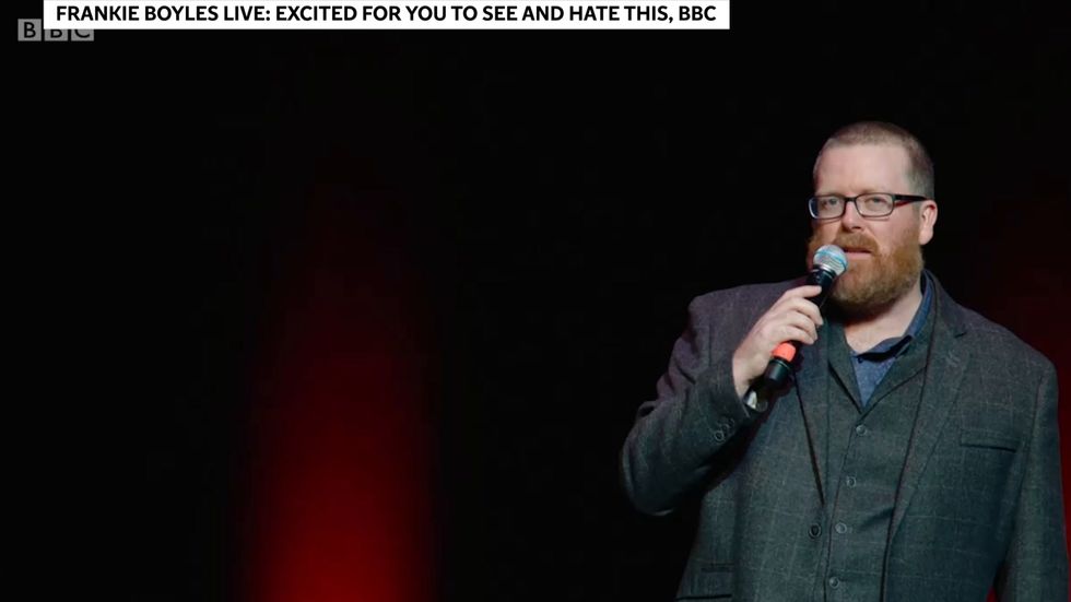 Frankie Boyle berates Boris Johnson during stand-up special