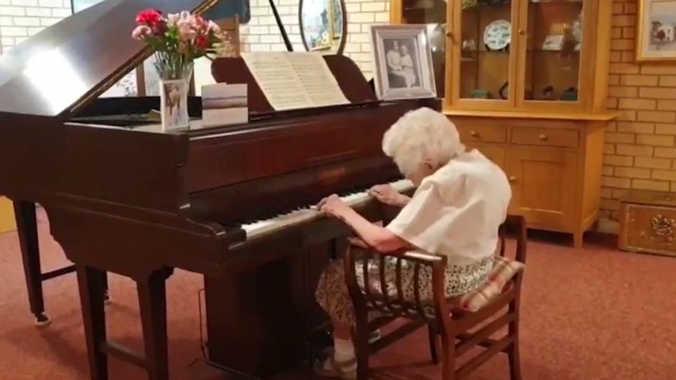 98-year-old care home resident with arthritis aims to play piano for 100 days to raise money for charity