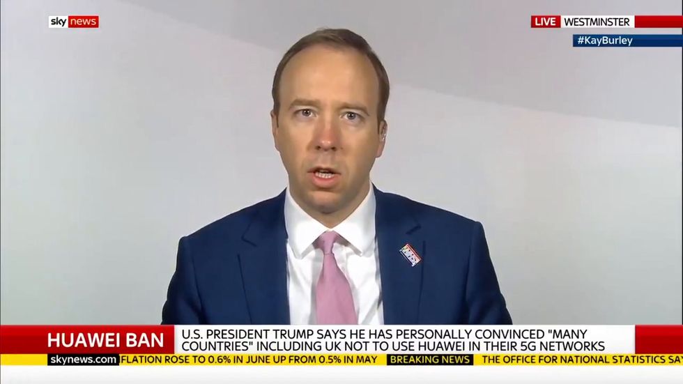 Matt Hancock dismisses Trump's claim he forced Huawei decision