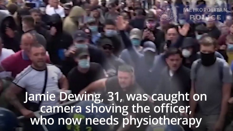 Man admits shoving female police officer down stairs at statue protest