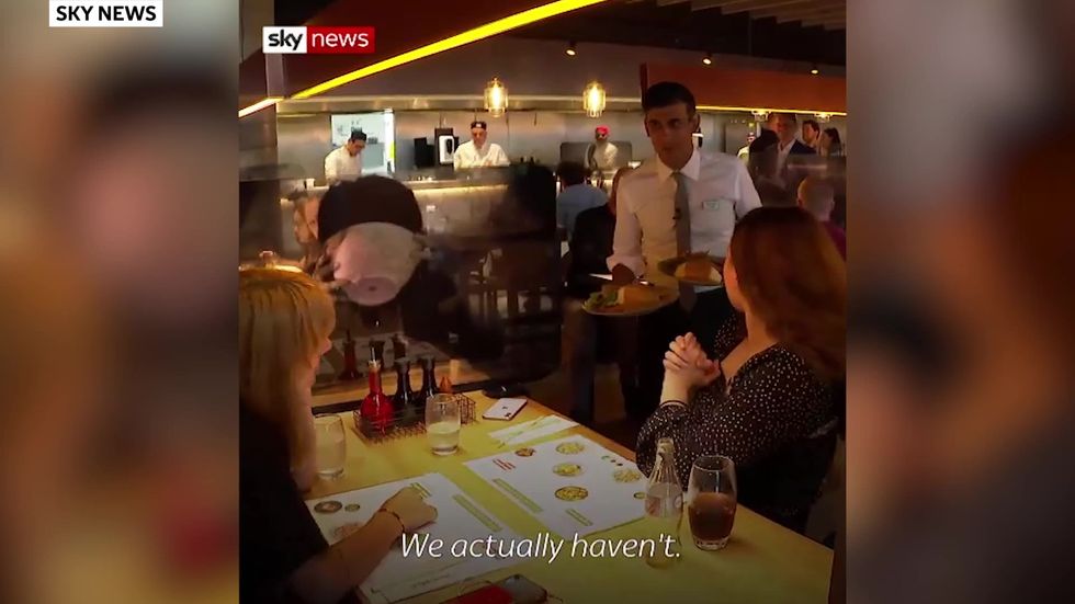 Rishi Sunak serves customers the wrong order at Wagamamas