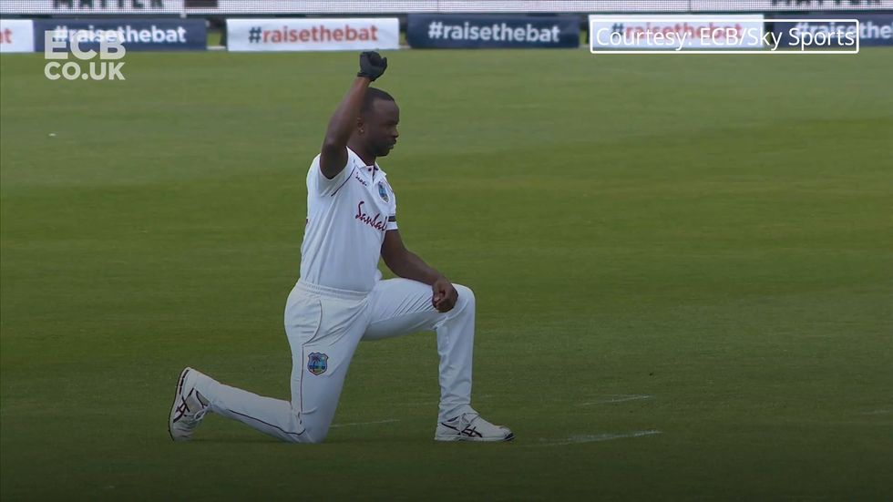 England and West Indies take a knee ahead of first Test
