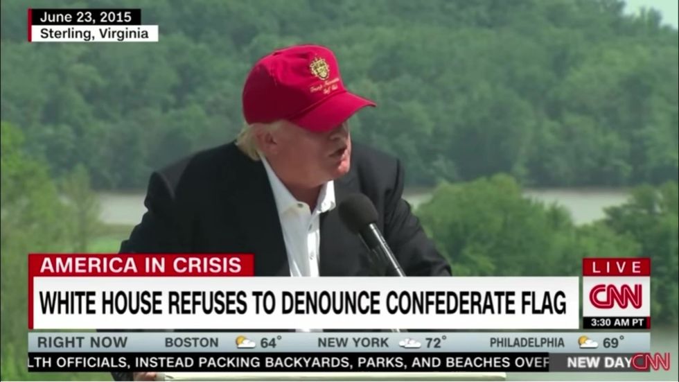 2015 clip sees Trump declare that Confederate flags should be in a museum