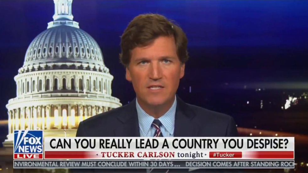 Tucker Carlson claims senator who lost both legs in Iraq hates America