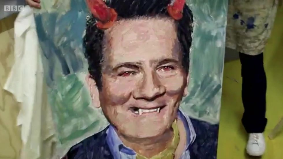 The Kemps: All True features painting of Spandau Ballet's Tony Hadley with devil horns