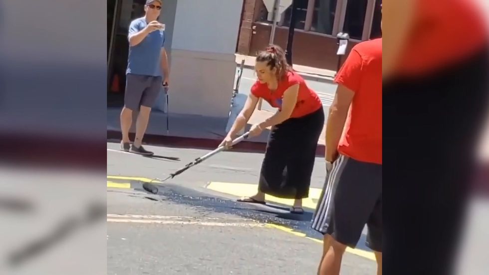 California police seeking white man and woman who defaced Black Lives Matter mural