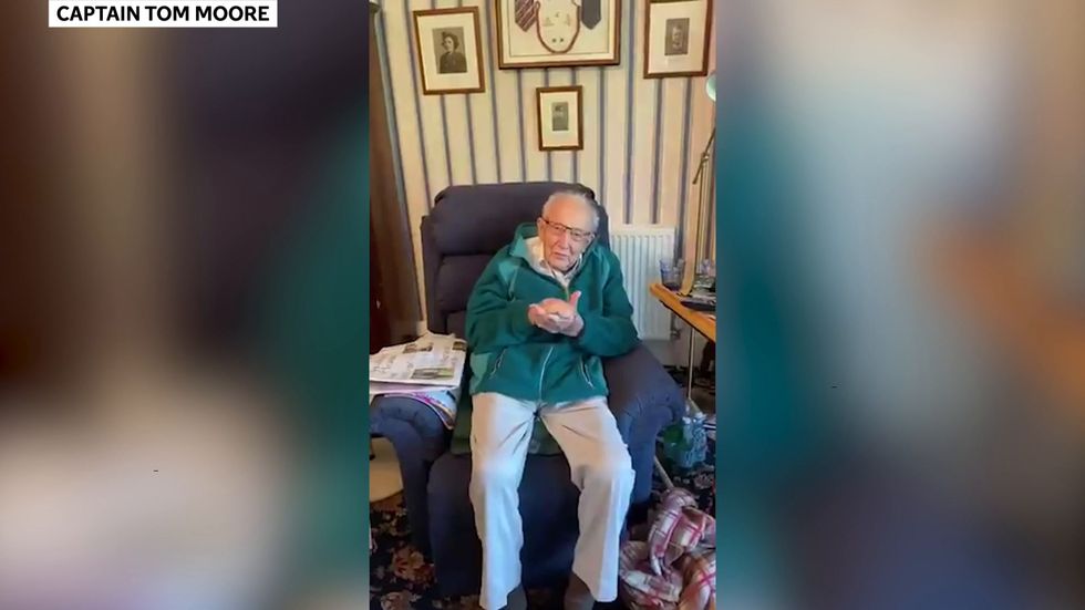 Captain Tom Moore claps for NHS on 72nd anniversary of health service