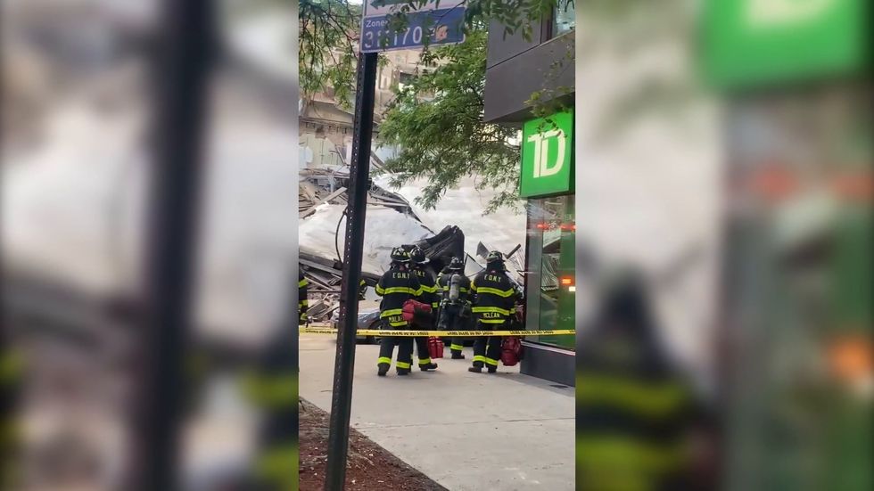Three-storey building collapses in New York City