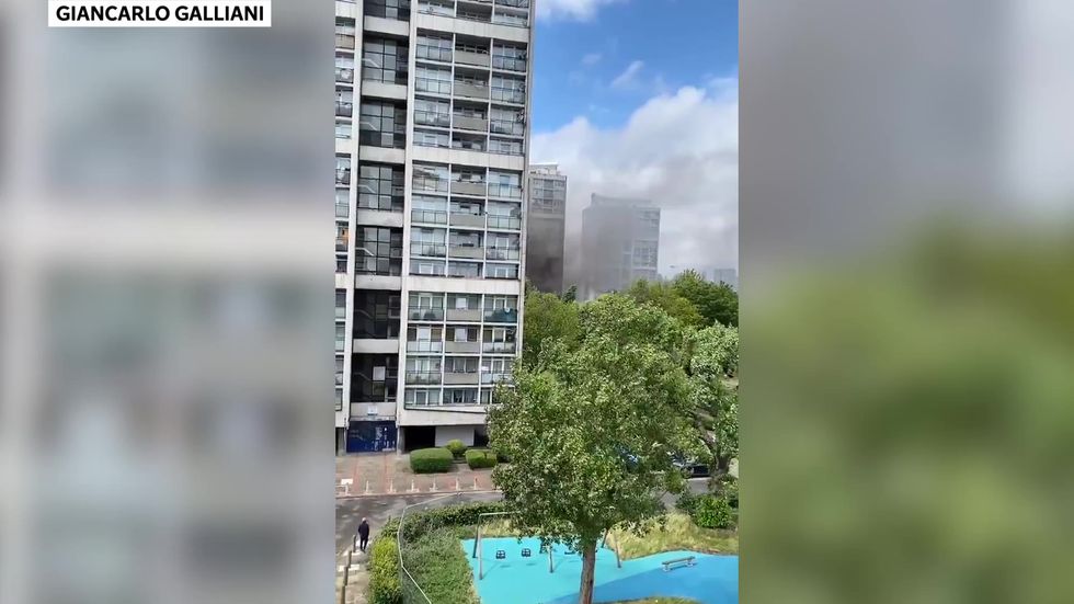 Firefighters tackling huge fire in tower block in south London