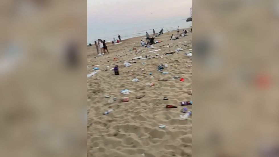 Litter left behind at Bournemouth beach following hottest day of the year