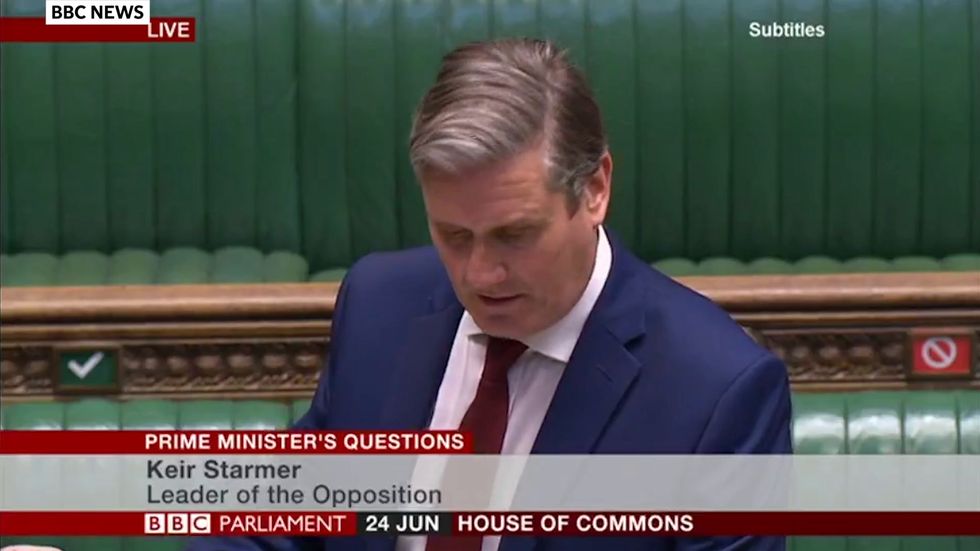 Boris Johnson tried to call Keir Starmer's figures 'misleading' without realising they're his own stats