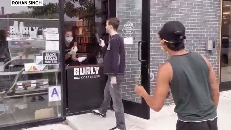 Trump fanatic launches into a one man 'All Lives Matter' protest