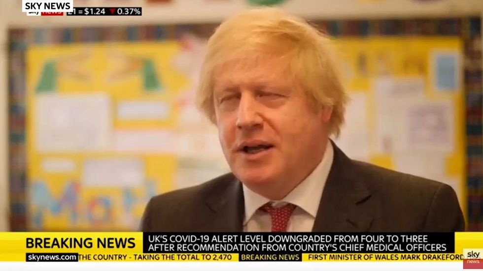 Boris Johnson says 'watch this space' when asked if the two-metre social distancing rule will be reduced to one-metre in schools