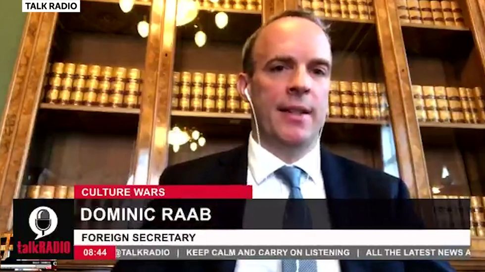 Dominic Raab says he would only take the knee for the Queen and 'the Mrs when I asked her to marry me'