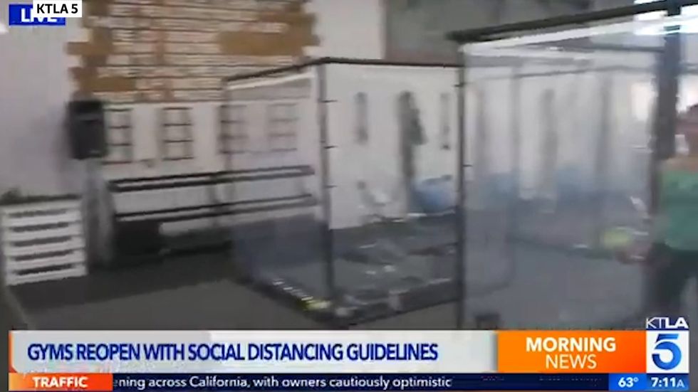 California gym opens with pods for people to workout in