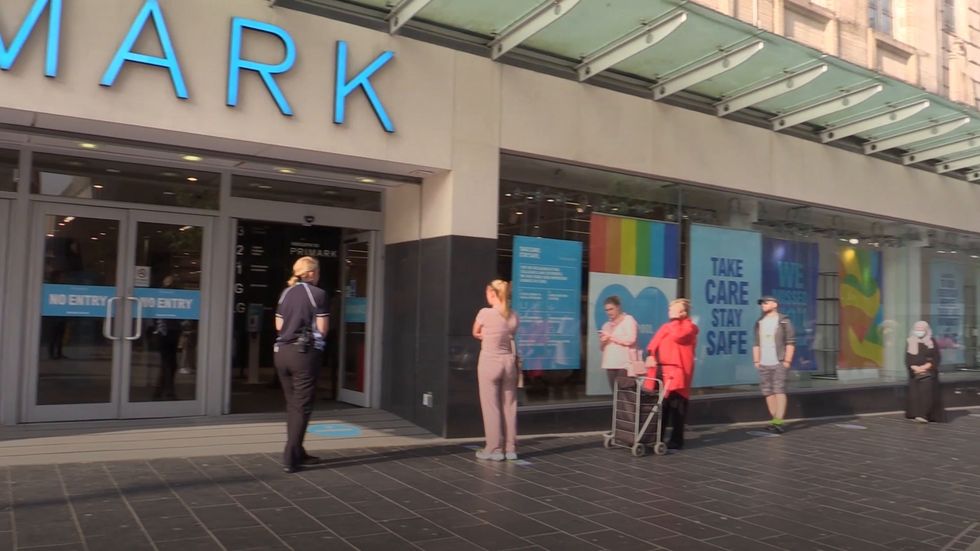 Long queues as non-essential shops reopen across England