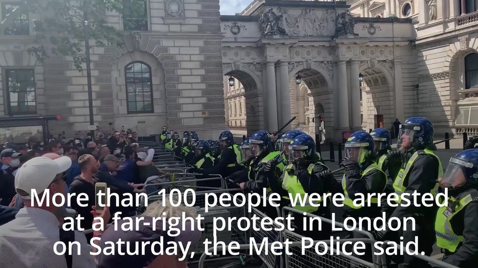 More than 100 arrested as PM brands far-right protests ‘racist thuggery’