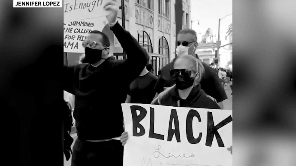 Jennifer Lopez and Alex Rodriguez join in Black Lives Matter protest