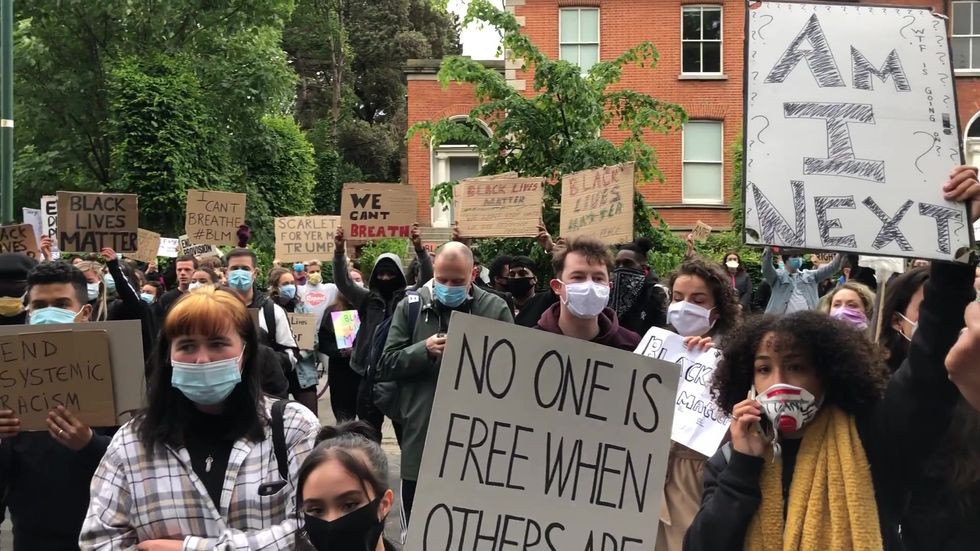 People protest in Dublin against death of George Floyd