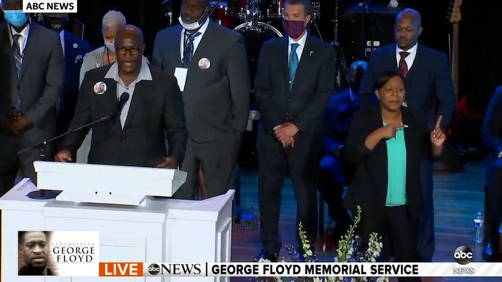 George Floyd's brother pays tribute at memorial