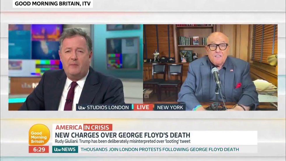 'You are completely mad': Piers Morgan and Rudi Giuliani clash over support for Trump