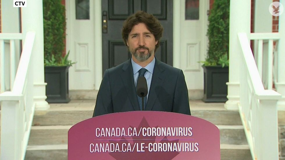Justin Trudeau pauses for 20 seconds before answering question on Trump vow to crush protests