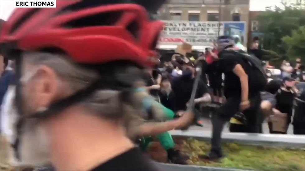 Police and protesters clash in New York at demonstration over George Floyd's death