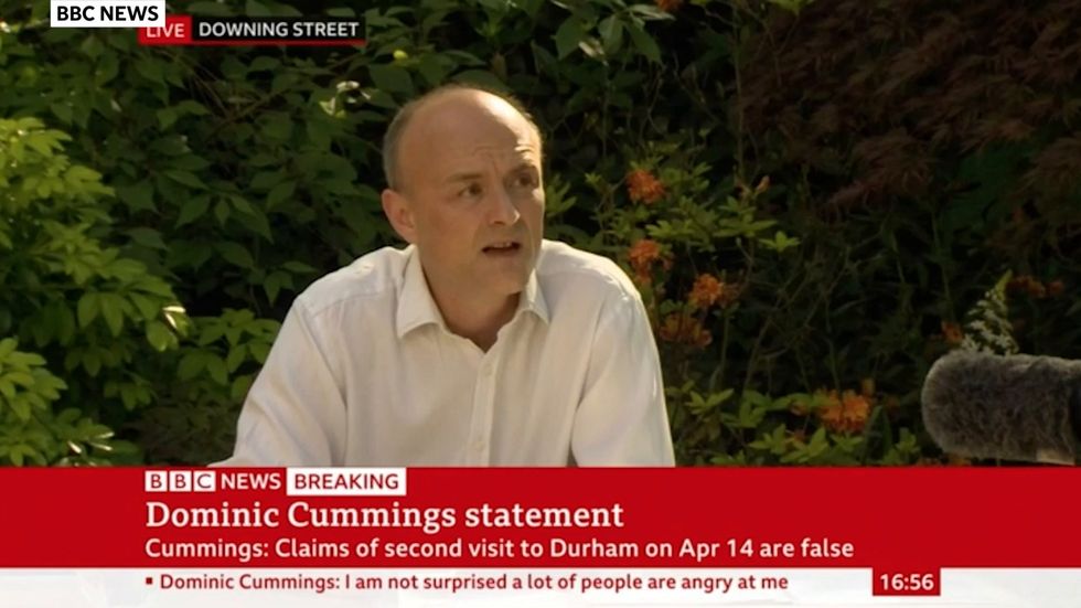 Dominic Cummings: 'I don't think there's one rule for me and one rule for other people'